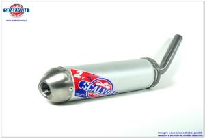 Standard Silencer for TM Racing 85 cc 13 - 20, in round aluminium, 70mm diameter, with in